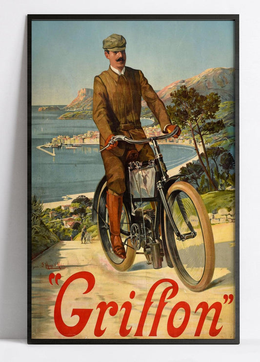 Affiche publicitaire vintage "Cycles Griffon" - Hugo d'Alesi - Haute Définition - papier mat 230gr/m²