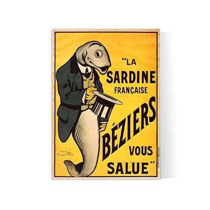 Affiche publicitaire vintage "La Sardine française" - Benjamin Rabier - Haute Définition - papier mat 230gr/m²