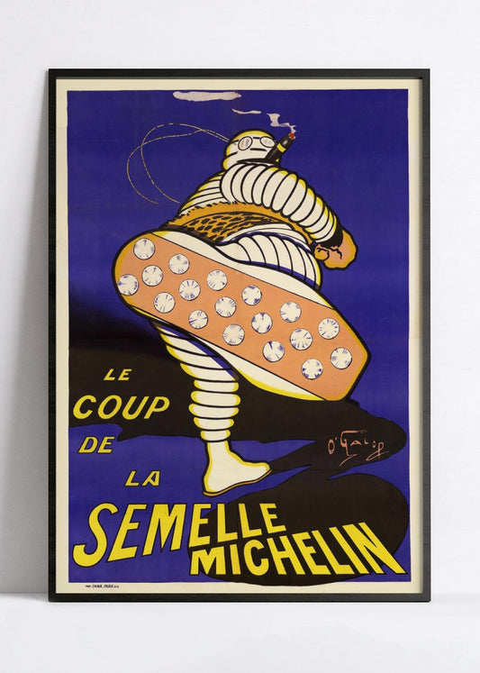 Affiche publicitaire vintage "Semelle Michelin" - O'Galop - Haute Définition - papier mat 230gr/m²