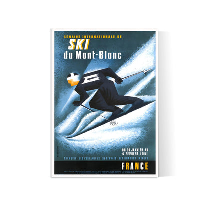 Affiche ski vintage "Mont Blanc" - Lancaster - Haute Définition - papier mat 230gr/m²