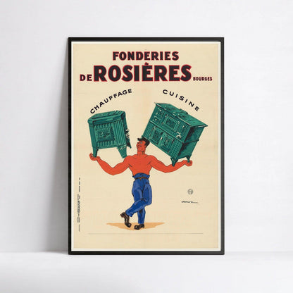 Affiche vintage "Fonderies de Rosiéres " -Jules Dransy - Haute Définition - papier mat 230gr/m²
