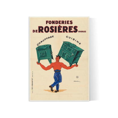 Affiche vintage "Fonderies de Rosiéres " -Jules Dransy - Haute Définition - papier mat 230gr/m²