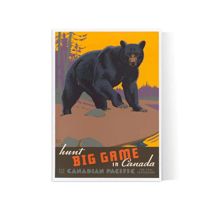 Affiche voyage vintage "Canada - Big Game" - Haute Définition - papier mat 230gr/m²