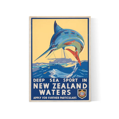 Affiche Vintage – "Deep Sea Sport in New Zealand Waters"