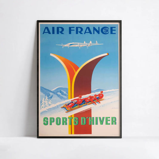 Affiche Air France "Sports d'Hiver" - Alexis Kow - Haute Définition - papier mat 230gr/m²