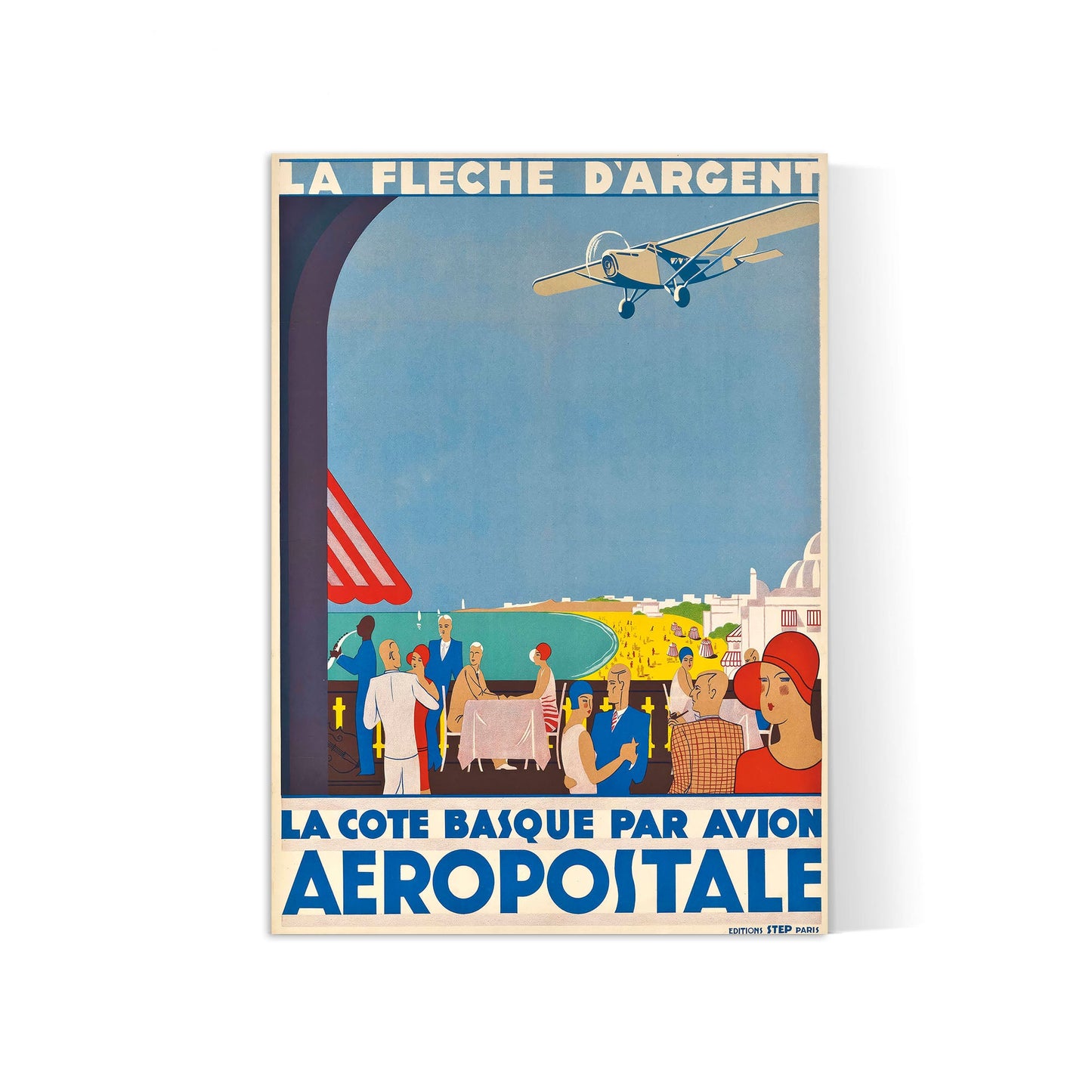 Affiche   La Côte Basque par Avion - La Flèche d’Argent- Anonyme-Haute Définition - papier mat 230gr/m²
