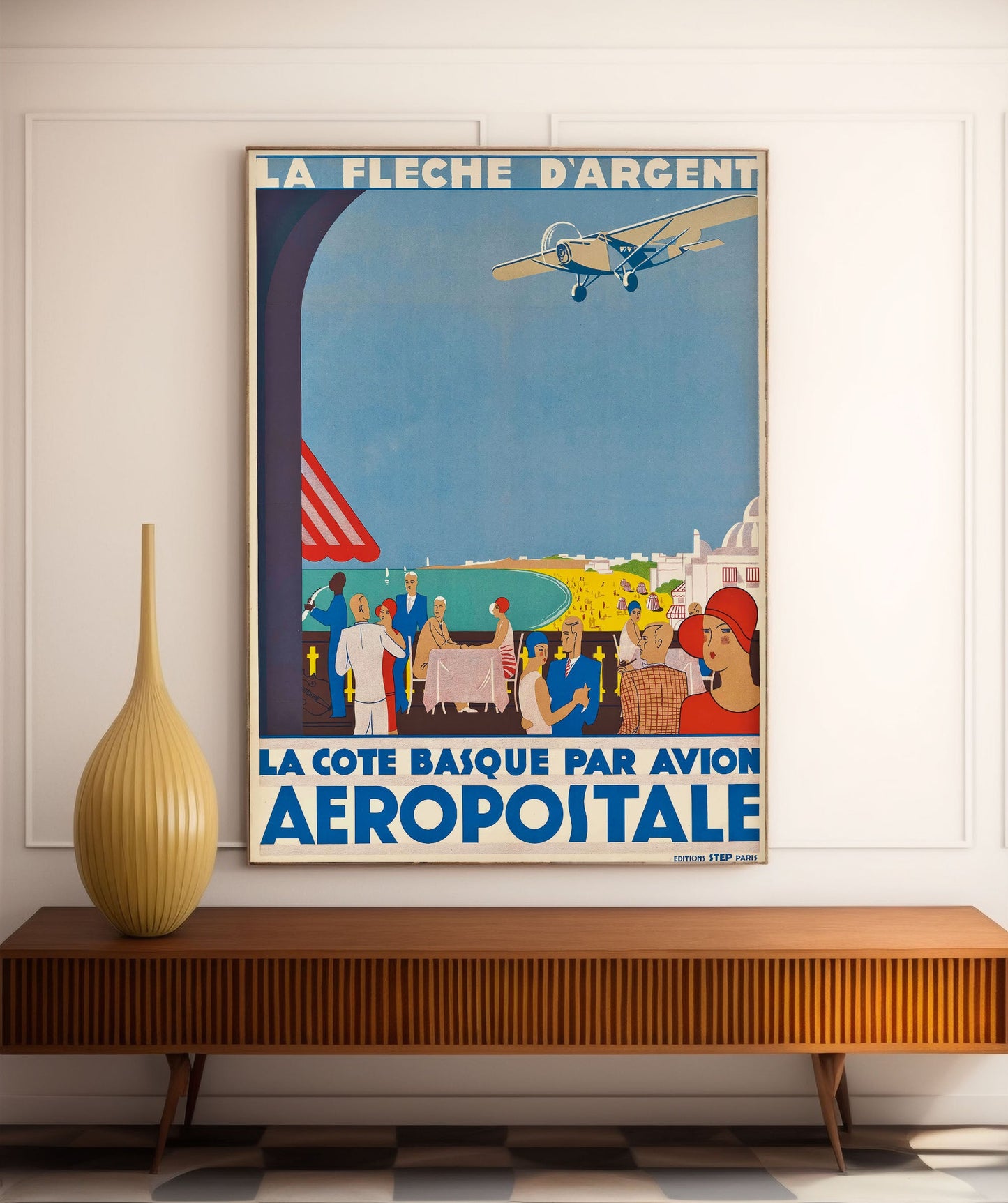 Affiche   La Côte Basque par Avion - La Flèche d’Argent- Anonyme-Haute Définition - papier mat 230gr/m²