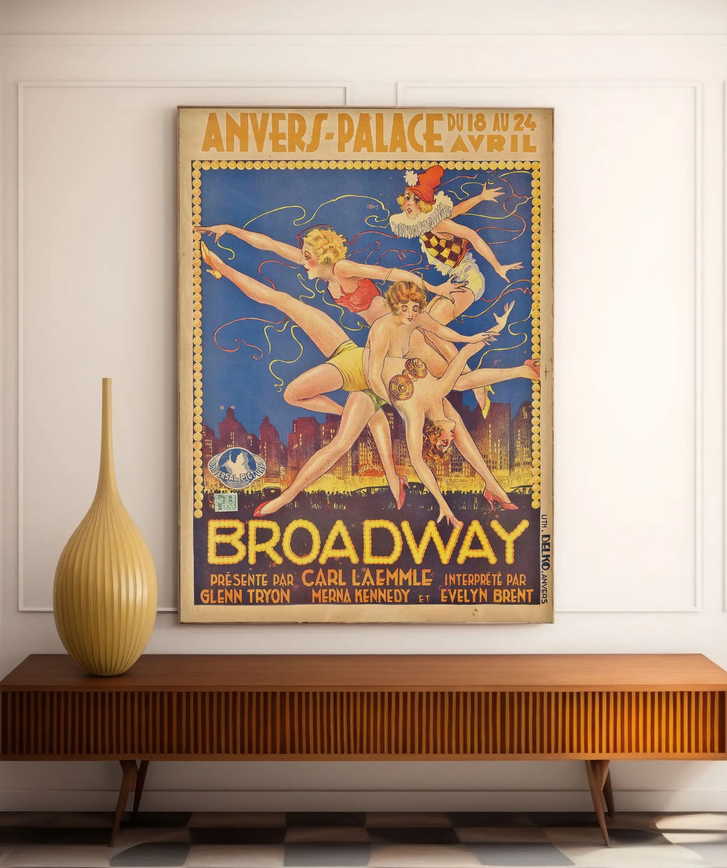Affiche cabaret vintage "Broadway Anvers Palace" - Art Déco - Haute Définition - papier mat 230gr/m²