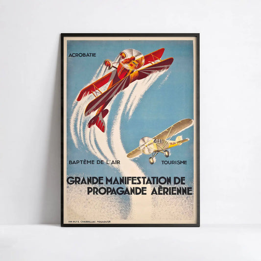 Affiche Aviation vintage "Grande Manifestation de Propagande Aérienne" - Haute Définition - papier mat 230gr/m²