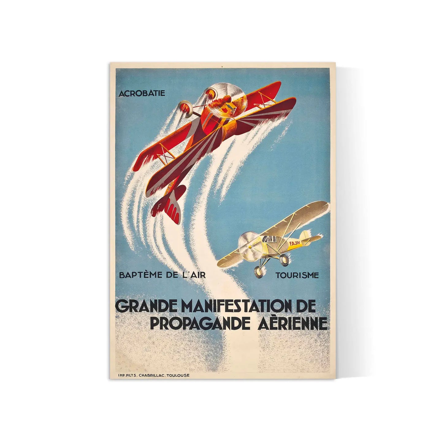 Affiche Aviation vintage "Grande Manifestation de Propagande Aérienne" - Haute Définition - papier mat 230gr/m²