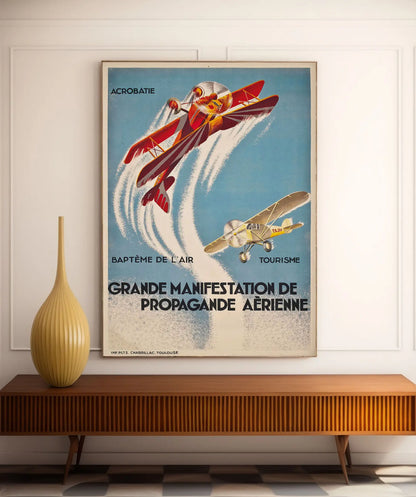 Affiche Aviation vintage "Grande Manifestation de Propagande Aérienne" - Haute Définition - papier mat 230gr/m²
