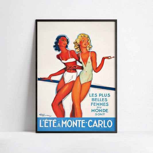 Affiche l'été à monte carlo-Jean Gabriel Domergue- Haute Définition - papier mat 230gr/m²
