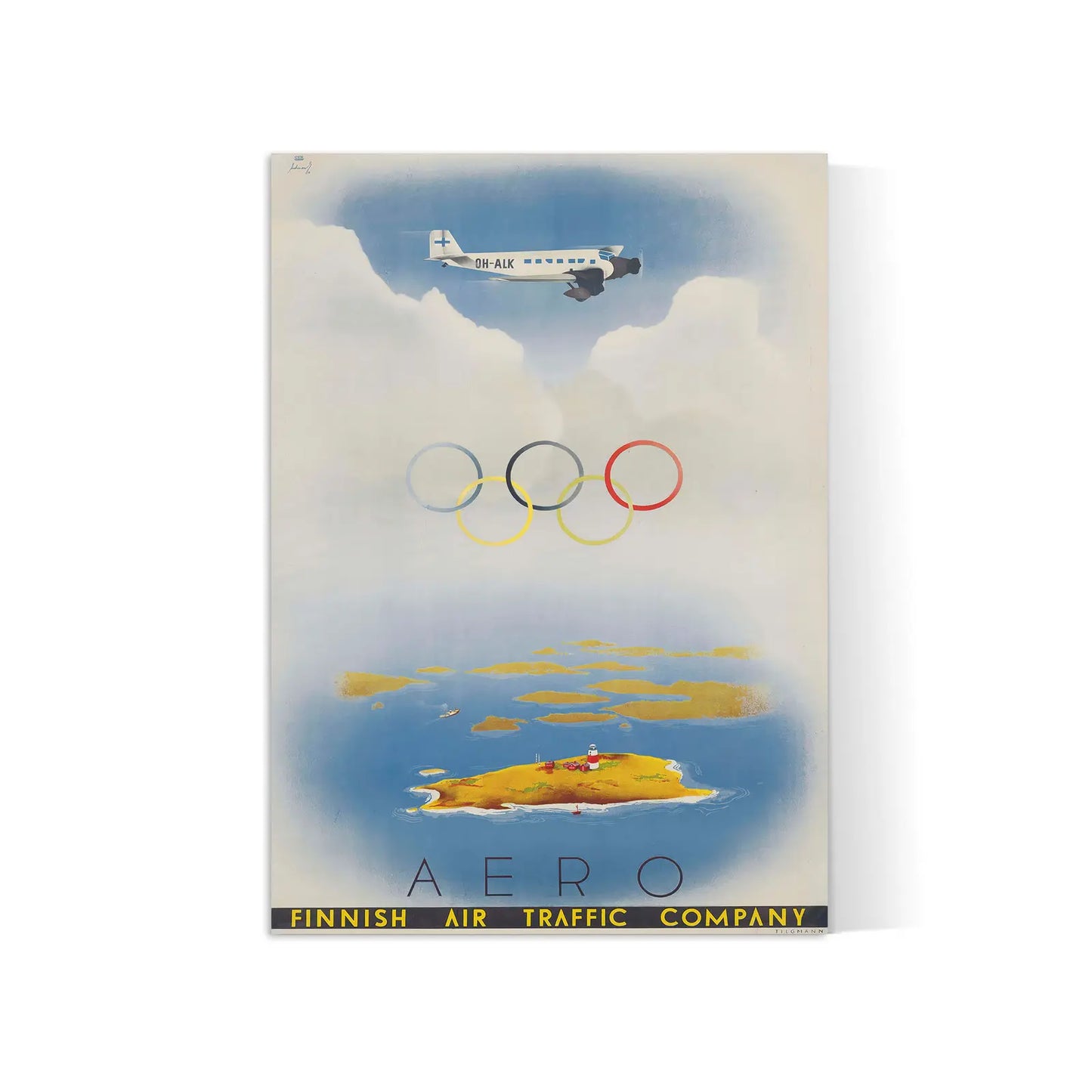 Affiche Aviation vintage "aero Finnish Airs" - Jorma Suhonen - Haute Définition - papier mat 230gr/m²