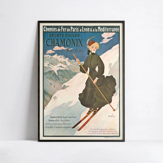 Affiche Ski vintage "Sports d'Hiver" - Jules Abel Faivre - Haute Définition - papier mat 230gr/m²