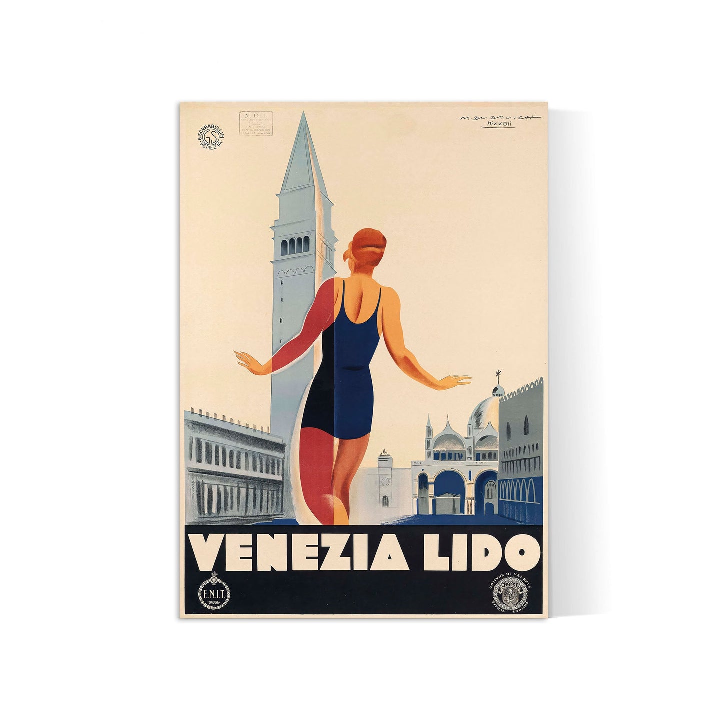 Affiche  Venezia Lido- Marcello Dudovich et Marcello Nizolli - papier mat 230gr/m²