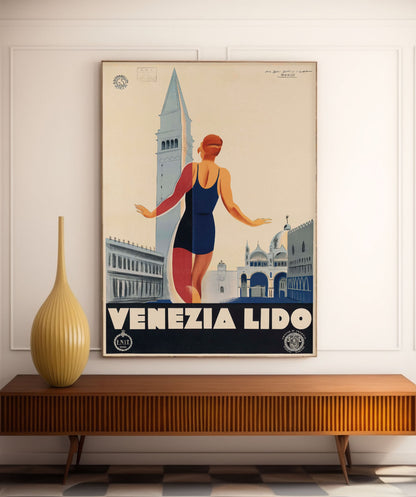 Affiche  Venezia Lido- Marcello Dudovich et Marcello Nizolli - papier mat 230gr/m²