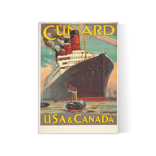 Affiche navigation vintage "Cunard Aquitania" - Odin Rosenvinge