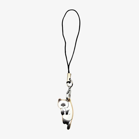 Pendentif de téléphone chat blanc