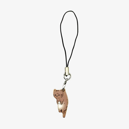 Pendentif de téléphone chat marron