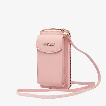 Pochette sac téléphone portefeuille avec cordon