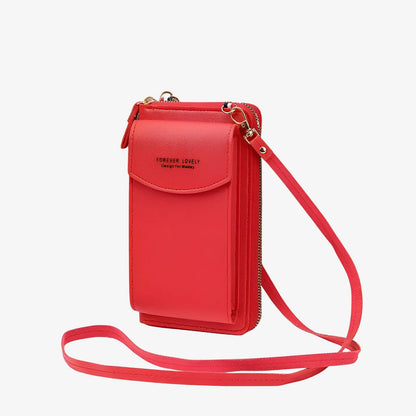 Pochette sac téléphone portefeuille avec cordon