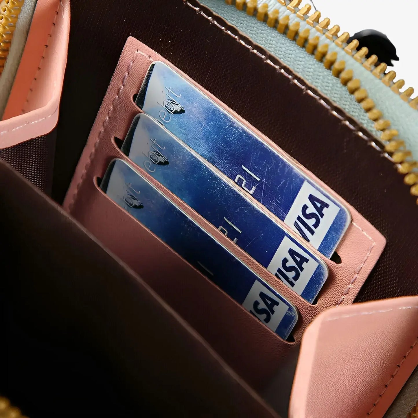 Sac bandoulière de téléphone avec écran tactile en cuir vert d'eau